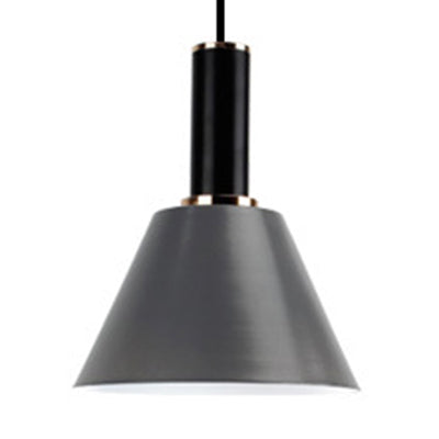 Modern Aluminum Cylinder & Bucket Pendant Light - Sleek Bedside Hanging Lamp Grey