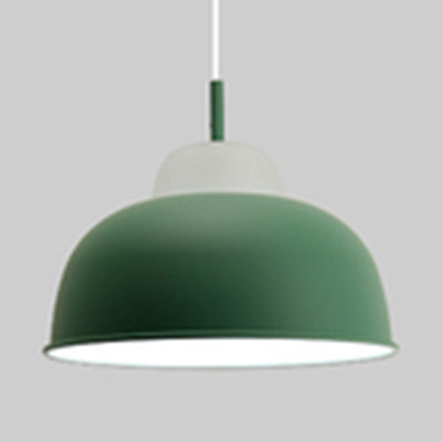 Macaron Loft Bowl Pendant Lamp Hanging Light - Single Bulb Aluminum Design For Nursing Room Green