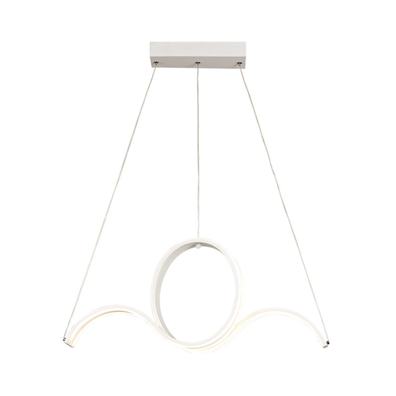 Lustre suspendu moderne à LED en acrylique pour salle à manger – Design torsadé avec lumière chaude/blanche