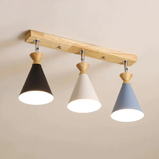 Nordic Creative Restaurant Three-head Strip Ceiling Lamp