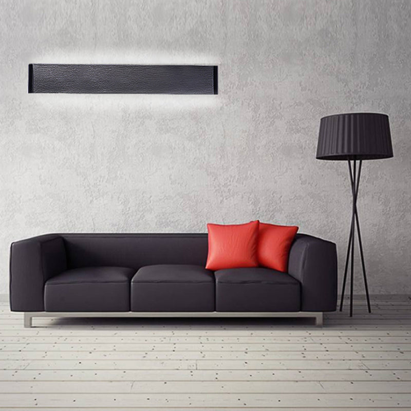 Minimalist Metal Led Rectangle Wall Light In Black/Silver Warm/White Lighting - 6/10 Dia. Living