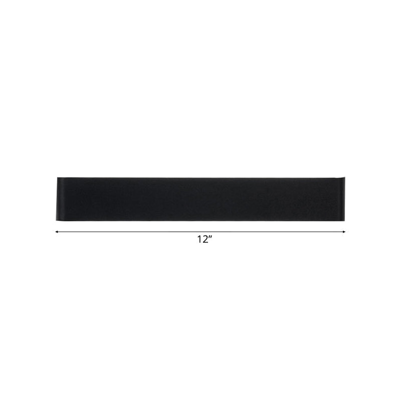 Minimalist Metal Led Rectangle Wall Light In Black/Silver Warm/White Lighting - 6/10 Dia. Living