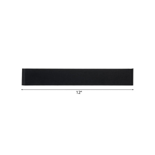 Minimalist Metal Led Rectangle Wall Light In Black/Silver Warm/White Lighting - 6/10 Dia. Living