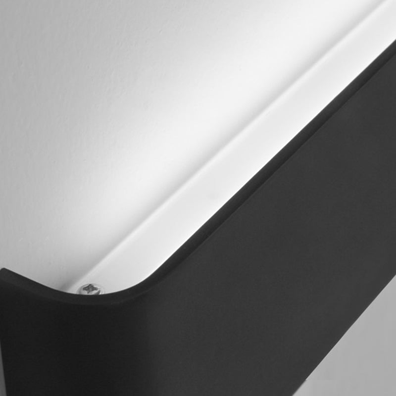 Minimalist Metal Led Rectangle Wall Light In Black/Silver Warm/White Lighting - 6/10 Dia. Living