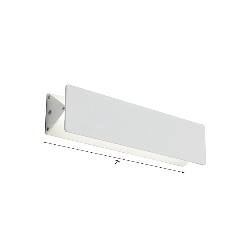 Modernism Style Linear Wall Sconce - Aluminum Led Lamp In White 7/14 Wide