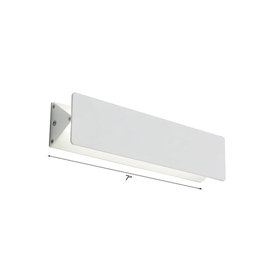 Modernism Style Linear Wall Sconce - Aluminum Led Lamp In White 7/14 Wide