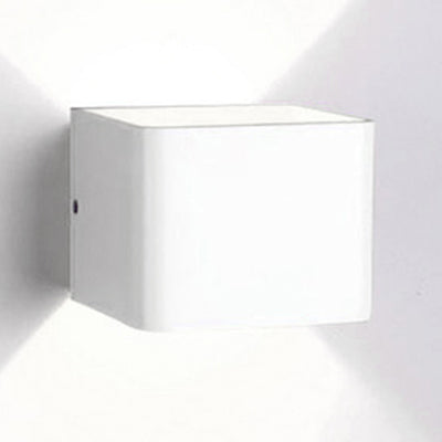 Minimalist Cube Shade Sconce Light - Aluminum Led Wall Mounted With Warm/White Lighting For Living