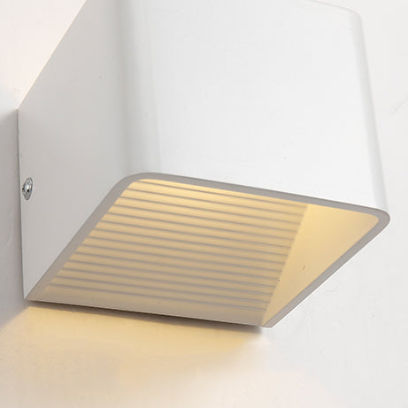 Minimalist Cube Shade Sconce Light - Aluminum Led Wall Mounted With Warm/White Lighting For Living