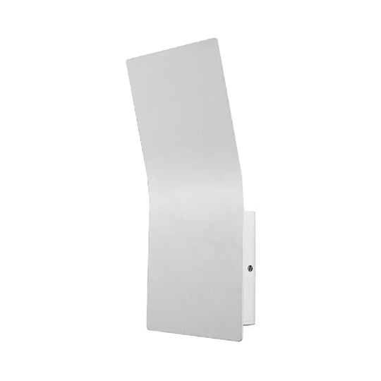 Simple Style Metallic Bend Rectangular Wall Sconce - 2-Light White Finish