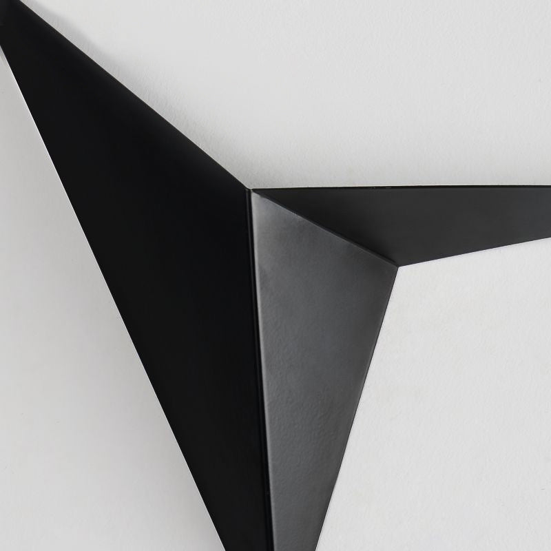 Contemporary Polygon Wall Sconce In Black/White Metal With Led Warm/White Lighting For Living Room