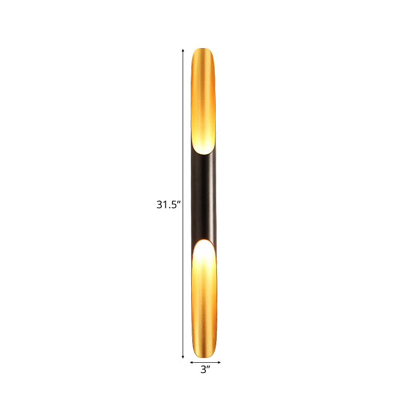 Modern Metallic Pipe Wall Sconce Lamp 1/2-Light Black Fixture For Living Room - 23.5/27.5 Wide