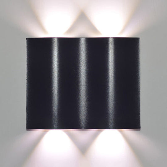 Modern 1/2/3-Light Black Porch Wall Sconce With Wavy Metal Shade And Warm/White Lighting 2 / Warm