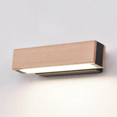 Modern Rotatable Wooden Wall Sconce With Single Light - White/Black Finish Warm/White/Natural