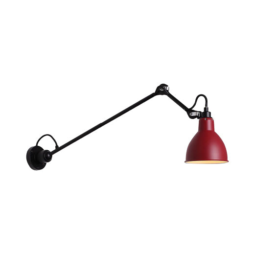 Modern Black/Gray Domed Wall Sconce Light With Adjustable Metallic Arm - 1 Head 23.5+8/16+8 Length