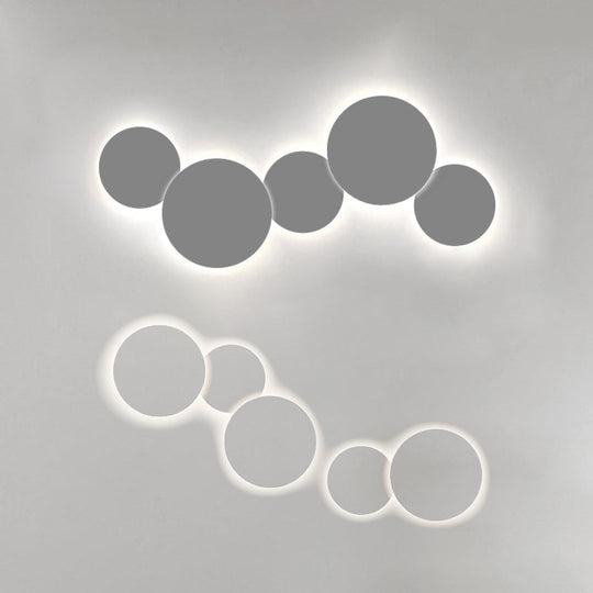 Minimalist Circle Wall Lamp With Warm/White Integrated Led Lighting In Grey/White 47.5/52 Wide