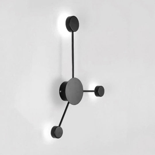 Modern Black/White Sputnik Led Wall Sconce Light Fixture With Acrylic Lamp Shades - 2/3/6 Lights In