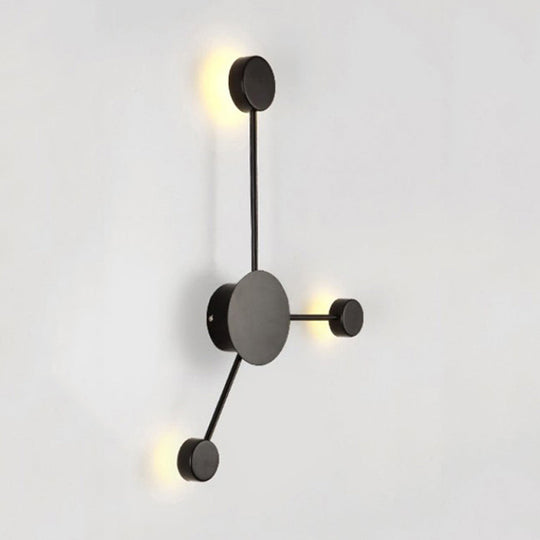 Modern Black/White Sputnik Led Wall Sconce Light Fixture With Acrylic Lamp Shades - 2/3/6 Lights In