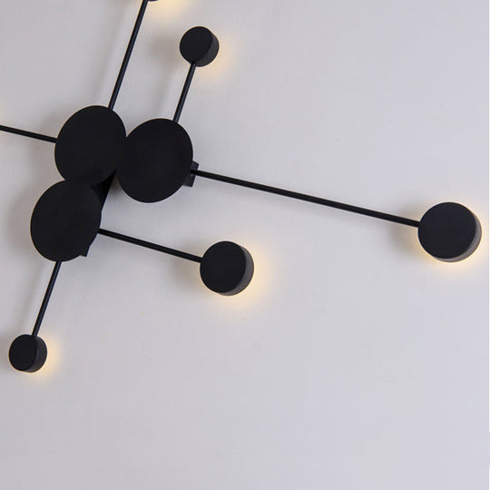 Modern Black/White Sputnik Led Wall Sconce Light Fixture With Acrylic Lamp Shades - 2/3/6 Lights In