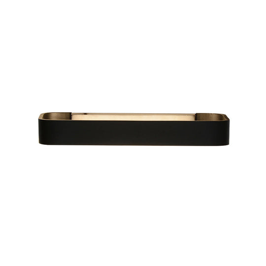 Minimalist Led Wall Sconce: Rectangular Aluminum Fixture 12/16 Diameter Black/White Black / 12