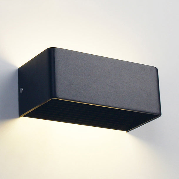 Rectangular Metal Wall Mounted Lamp - Modernist 8/12 Wide Led Up & Down Lighting In Gold/Black/White