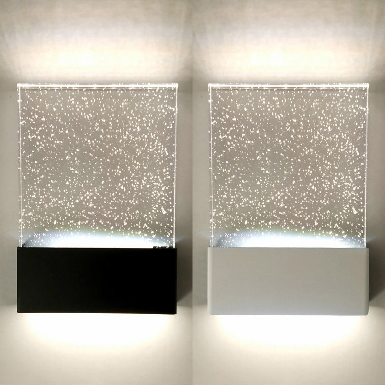 Led Bubble Crystal Sconce: Modern Black/White Wall Light For Living Room Or Hotel