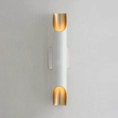 Modern Gold/Black/White Pipe Wall Light Sconce - 2/4 Lights Metal Mounted For Living Room