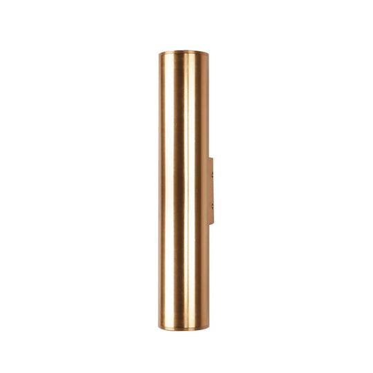 Gold Cylinder Wall Sconce Fixture Modern Style 2/3 Width Led Metal Lamp In For Corridor