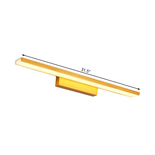 Modern Rectangle Led Vanity Light - Wall Mounted Aluminum Slim Fixture In Warm/White For Bathroom