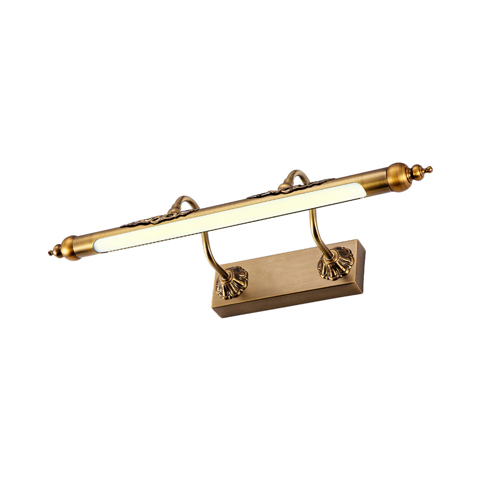 Modern Metallic Linear Vanity Light - Led Brass Wall Sconce Lighting For Bathroom (18/21.5 Wide)