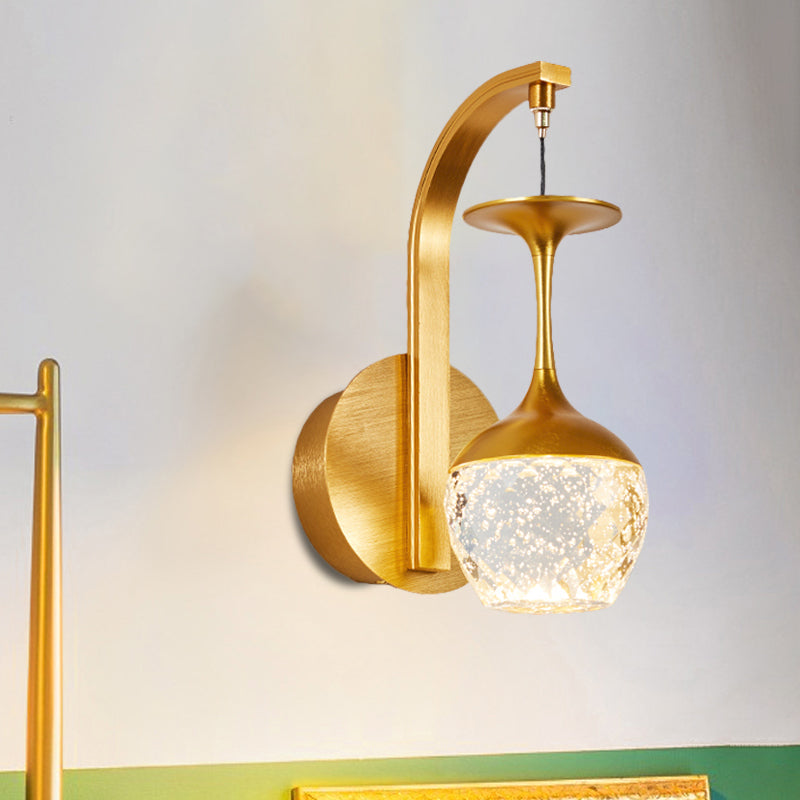 Gold Wall Sconce With Taper Crystal And Traditional Parlour Design 1 /