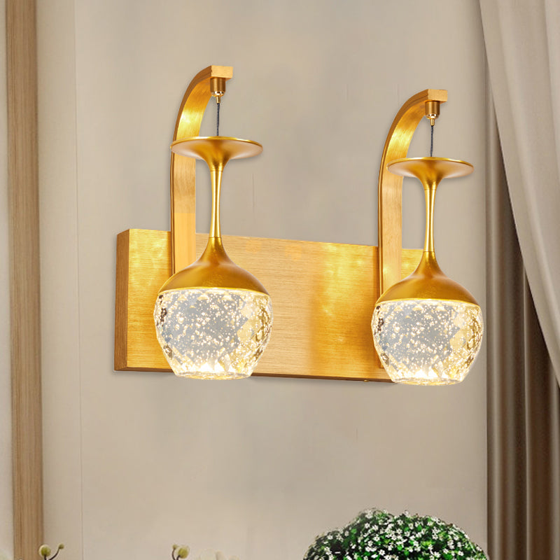 Gold Wall Sconce With Taper Crystal And Traditional Parlour Design