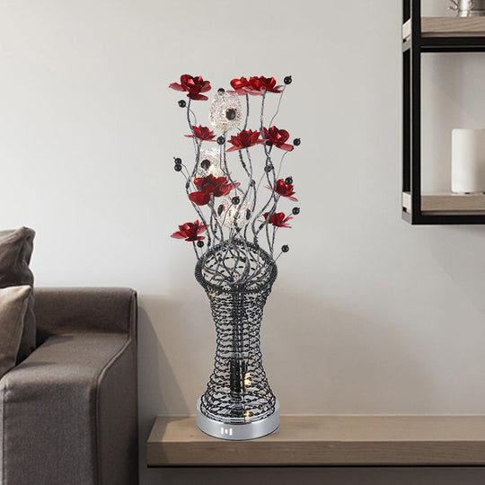 Isabel - Decorative Twig Column Table Lamp: Aluminum LED Desk Lighting