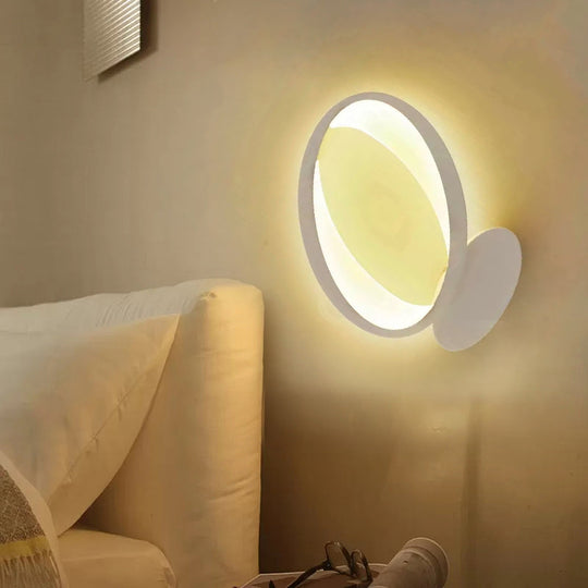 Modern Oval Acrylic Wall Light For Dining Room - White/Warm Sconce