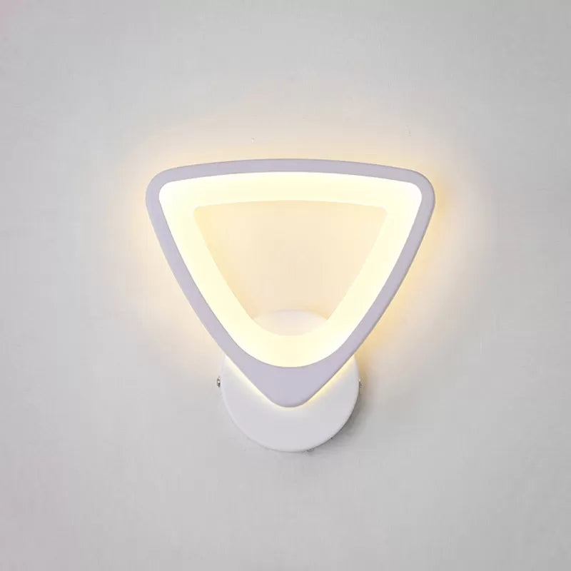 Modern Led Wall Light White Acrylic Sconce For Living Room And Staircase / Triangle