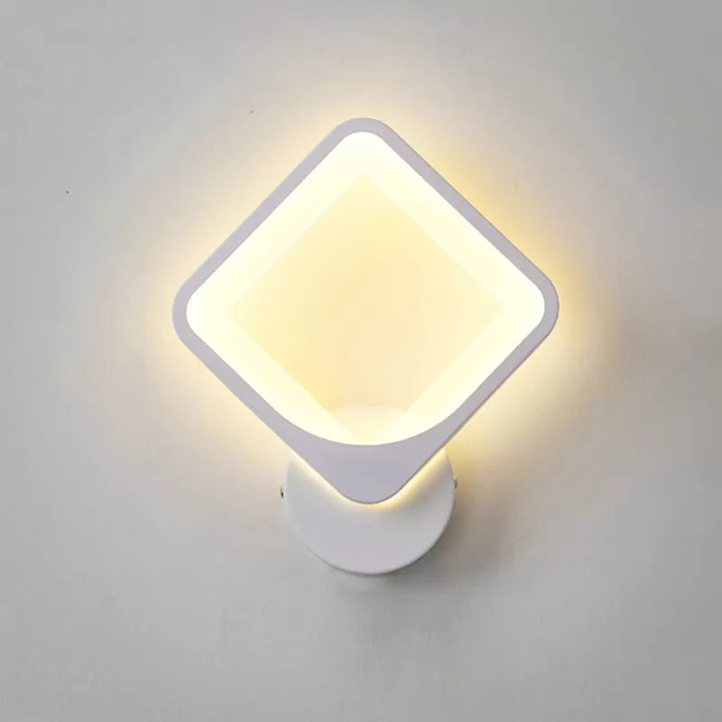 Modern Led Wall Light White Acrylic Sconce For Living Room And Staircase / Rhombus