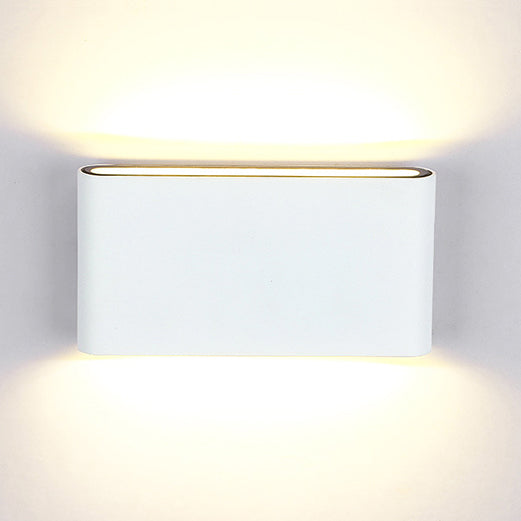 Modern Black/White Rectangular Led Wall Sconce For Hallway Warm/White Light Aluminum Construction