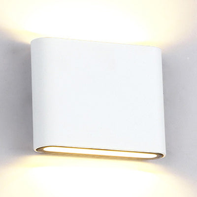 Modern Black/White Rectangular Led Wall Sconce For Hallway Warm/White Light Aluminum Construction