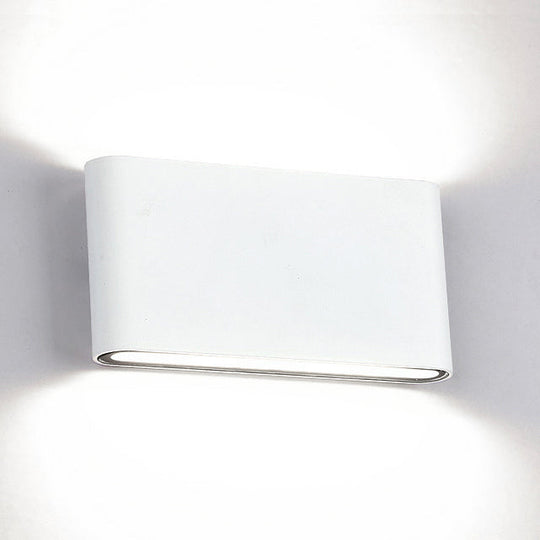 Modern Black/White Rectangular Led Wall Sconce For Hallway Warm/White Light Aluminum Construction