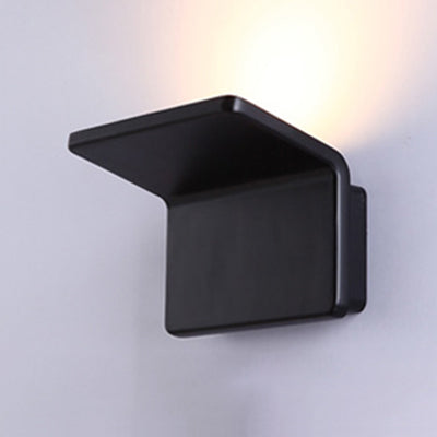 Contemporary Aluminum Led Wall Lamp - 4/8 Wide Bend Square Sconce Light Fixture In Black/White Black