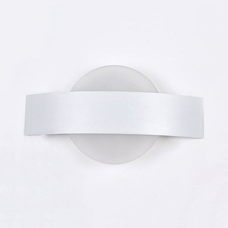 Modern Acrylic Led Wall Sconce With Metal Backplate In Black/White Finish And White/Warm Lighting