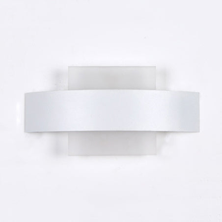 Modern Acrylic Led Wall Sconce With Metal Backplate In Black/White Finish And White/Warm Lighting