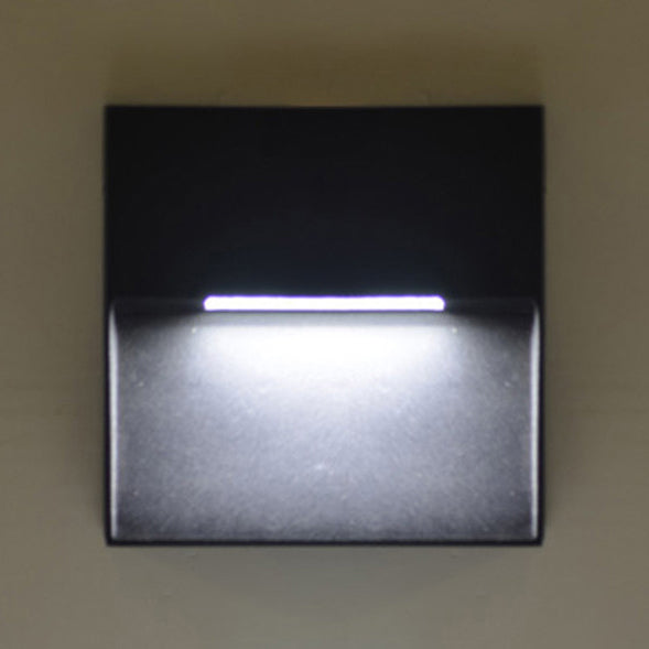 Led Porch Wall Sconce Lamp With Aluminum Shade - Black Lighting In White/Warm Light / White Square