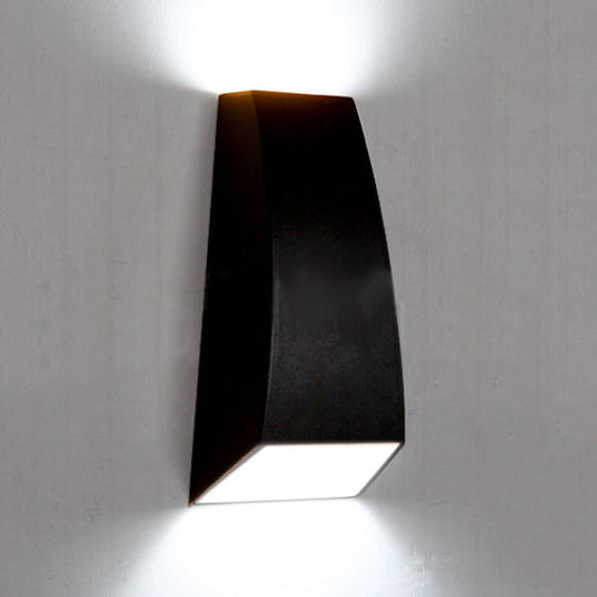 Geometric Wall Sconce Lamp - Modern Led Aluminum Light Fixture In Black/Gray With White/Warm