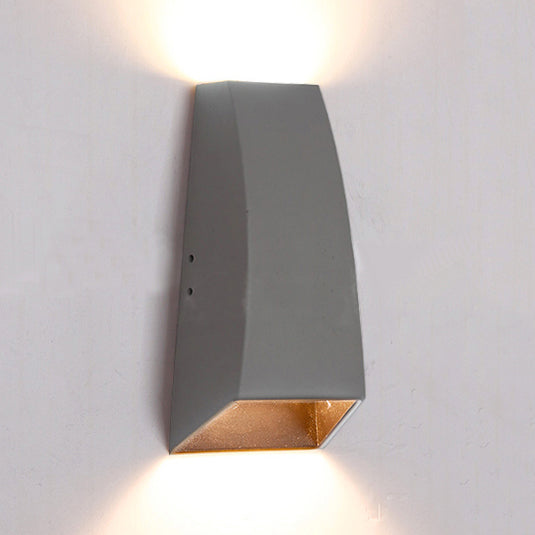 Geometric Wall Sconce Lamp - Modern Led Aluminum Light Fixture In Black/Gray With White/Warm