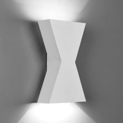 Contemporary Led Metal Wall Lamp With Black/White Hourglass Shade And White/Warm Lighting White /