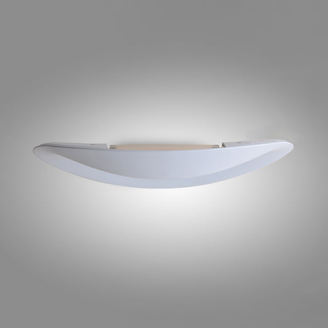 Modern Black/White Curved Shade Led Wall Sconce - Stylish Aluminum Lamp For Bedroom White