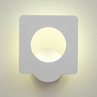 Minimalist Aluminum Led Wall Sconce In Circle/Square Shape - Warm/Natural Lighting