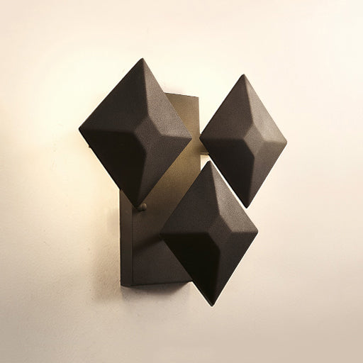 Modernist 1/3-Light Sconce With Metal Shade: Geometric Wall Lamp In Black/White Design For Stairway