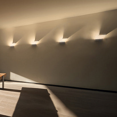 Sleek White Wall Washer Light: Simplistic Metallic Sconce For Stairway Illumination