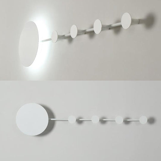 27.5/39 Black/White Round Led Wall Lamp - Simplicity Acrylic Sconce Light Fixture In Warm/White